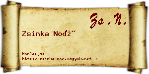 Zsinka Noé névjegykártya